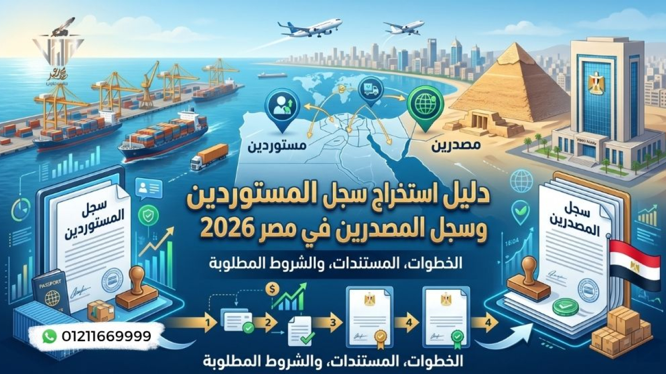 دليل استخراج سجل المستوردين وسجل المصدرين في مصر