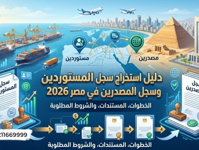 دليل استخراج سجل المستوردين وسجل المصدرين في مصر
