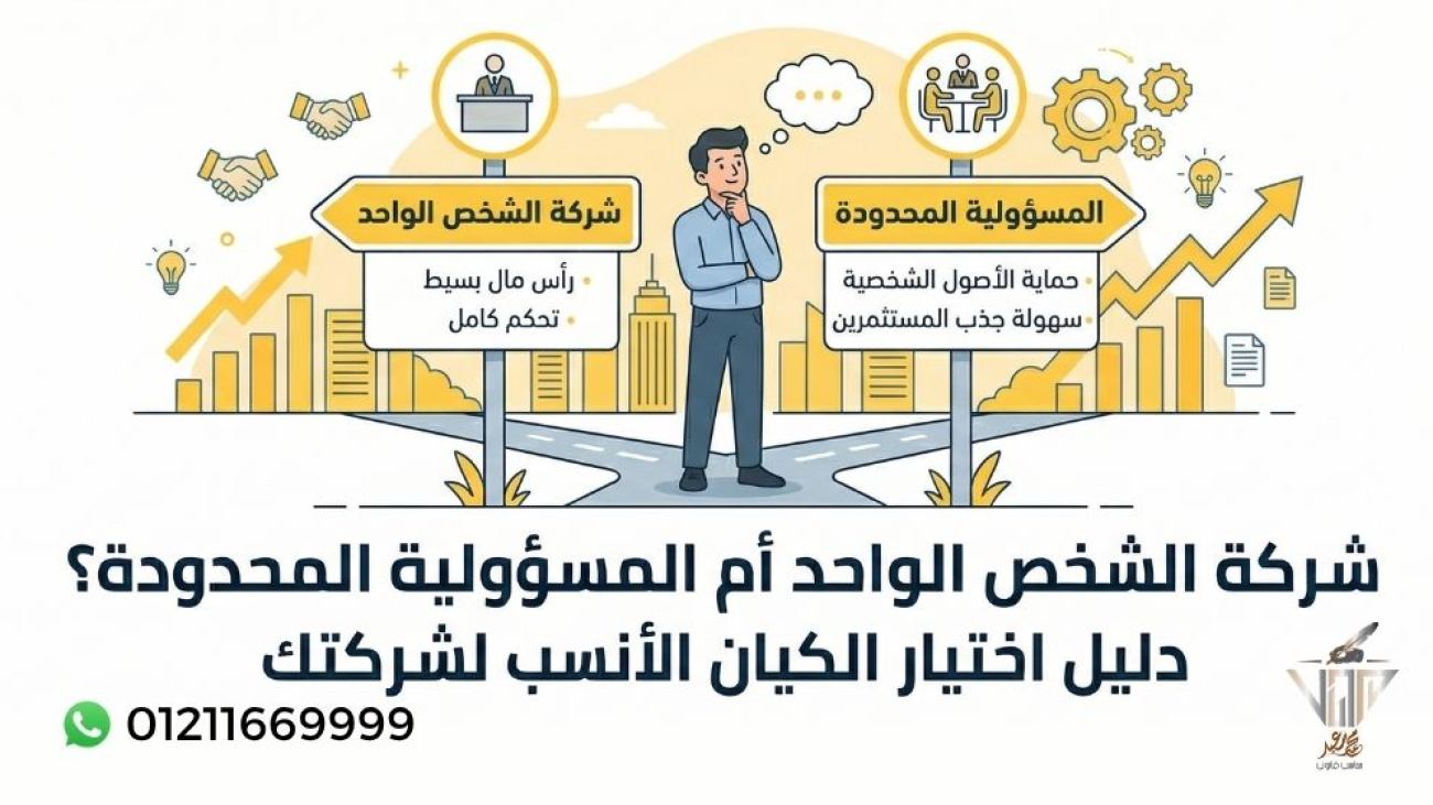شركة الشخص الواحد أم المسؤولية المحدودة؟ دليل اختيار الكيان الأنسب لشركتك