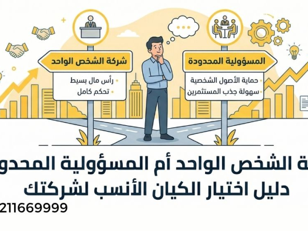 شركة الشخص الواحد أم المسؤولية المحدودة؟ دليل اختيار الكيان الأنسب لشركتك