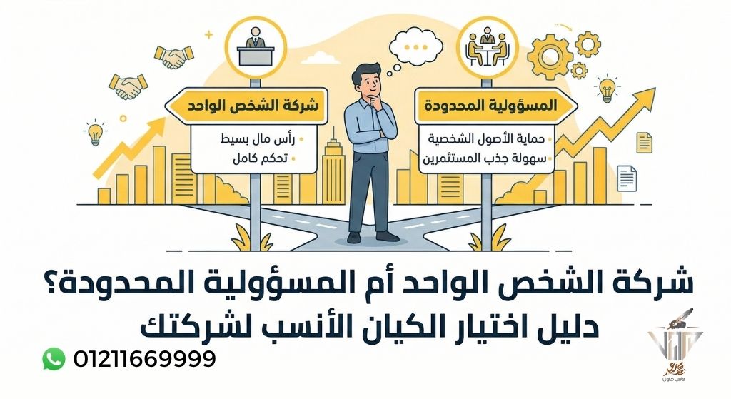 شركة الشخص الواحد أم المسؤولية المحدودة؟ دليل اختيار الكيان الأنسب لشركتك